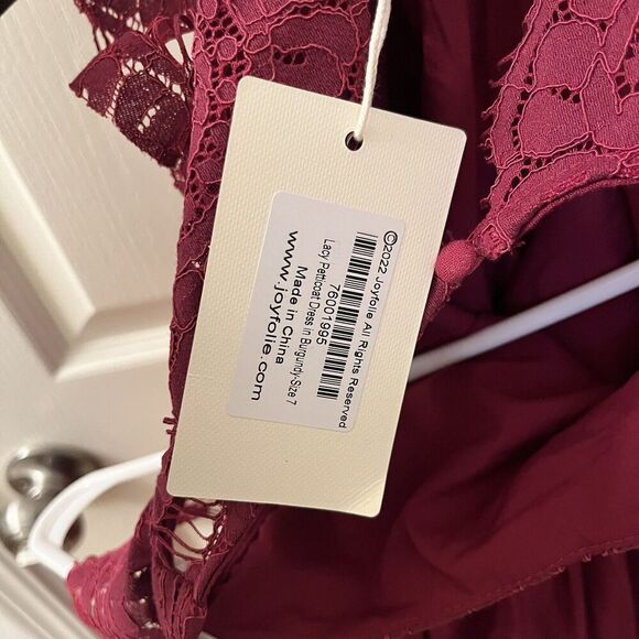 Joyfolie Mia Joy Lacy Petticoat Dress in Burgundy Girls Size 7 - Picture 8 of 16